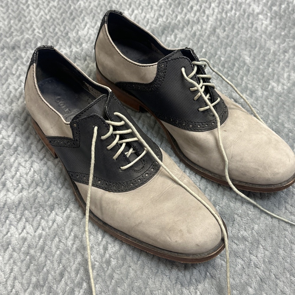 Cole Haan Air Colton Men's 8 Two Tone Oxford Dress Shoes Grey Navy
